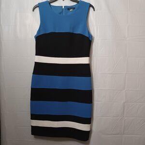 TOMMY HILFIGER STRIPED SLEEVELESS SHEATH DRESS SIZE 10